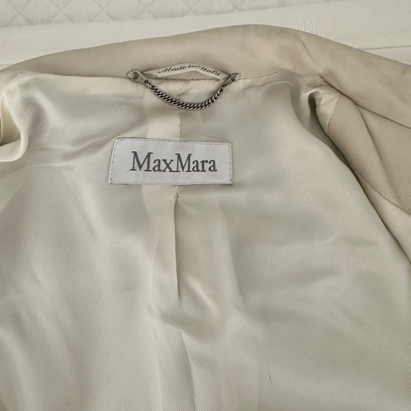MaxMara Cream Leather Jacket - Picture 4 of 5